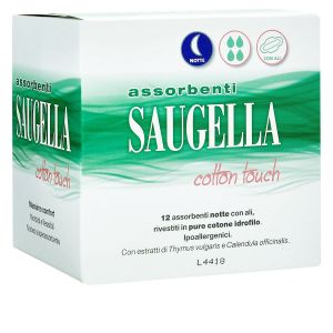 930856125 Saugella Cotton Touch 12 Assorbenti Notte Con Ali