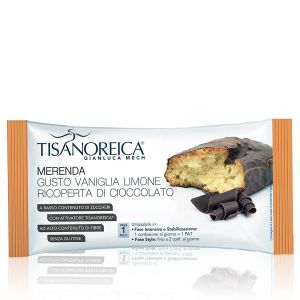 Tisanoreica Merenda Al Gusto Vaniglia e Limone Ricoperta Di Cioccolato