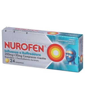 034246025 Nurofen Influenza e Raffreddore 200 mg + 30 mg 24 Compresse